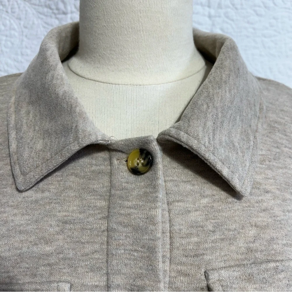 BAGATELLE Cropped Shacket Womens Brushed Sand, Size- X-Large - Picture 2 of 11